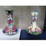 A Moorcroft Pottery 'Minuet' design small vase, 2004, 10cm high, and another vase of similar shape