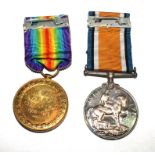 A 1914-1918 medal to 1.60.41 PTE J.A. Mason Rif. Brig. and The Great War Medal (same recipient)