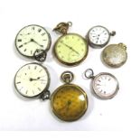 Three ladies fob watches (two silver), four gentleman's pocket watches (two keywind and silver)