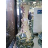 A Cobridge Stoneware Hosta design vase, signed by Philip Gibson and another (T.H.) 32cm high