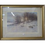 After Joseph Farquharson The Day Was Sloping Towards his Western Bower Lithograph 50cm x 75cm