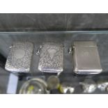 Three silver vesta cases to include Samson Mordan & Co vesta