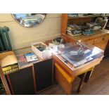 A Garrard 401 turntable, with SME 3009 Arm, a pair of IMF floor standing speakers, an Armstrong