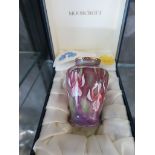 A Moorcroft enamel Fuchsia design vase, marked Trial A. Rose 29.10.99 7.5cm high in presentation