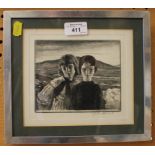 Gerald Brockhurst 'The West of Ireland' Etching, signed in pencil 14cm x 16cm