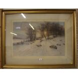 After Joseph Farquharson The Day Was Sloping Towards his Western Bower Lithograph 50cm x 75cm