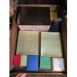 Seventy-five assorted jewellery boxes and pouches (four trays)