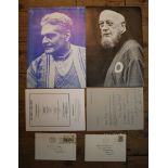 Two handwritten Alec Guinness headed postcards signed to a fan, both dated 1984 with envelopes, a