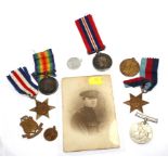 A collection of World War I and World War II medals to include two 1914-15 silver medal to 76165 GNR