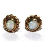 A small pair of gold and opal earrings