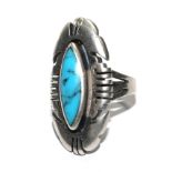 A Navajo silver and turquoise ring