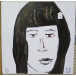Richard Conway-Jones Portrait of Lorna Webber Oil on canvas Signed and stamped 61 cm square And a