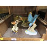 Six models of birds, comprising a Goebel Bramling, three Aynsley Mastercraft bird models (owl,