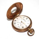 A 9 carat gold gentleman's half hunter pocket watch