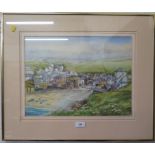 Frank McNichol Cornish village scene Watercolour signed and dated '87 32 x 43 cm