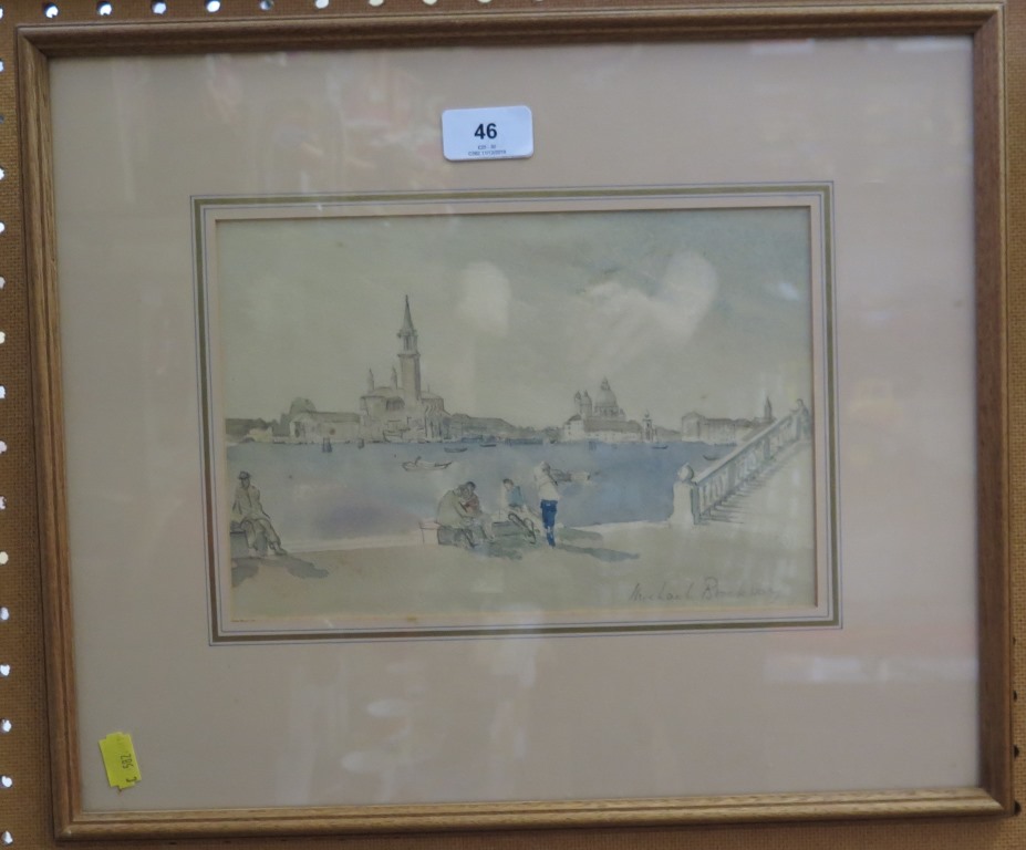 Michael Brockway San Giorgio from the Schiavone Watercolour Signed and labelled on the reverse 17