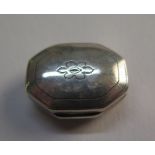 A Georgian miniature silver vinaigrette with gilded interior