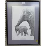 Gary Hodges 'Friends' - from a drawing of African Elephants signed limited edition print 225/850