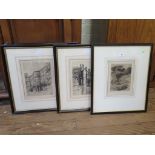 Will Pye Castle above a bay etching signed in pencil and dated Dec 26 98 19.5 x 14.5 cm and a set of