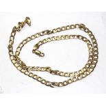 A 9 carat gold flat-link chain