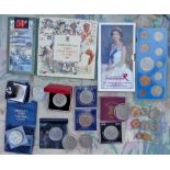 Queen Elizabeth II decimal coin sets, crowns etc., all uncirculated