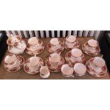 A Royal Albert Old Country Roses pattern part tea service, including teapot (30 pieces)