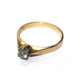 A single stone diamond ring, set in 9 carat gold