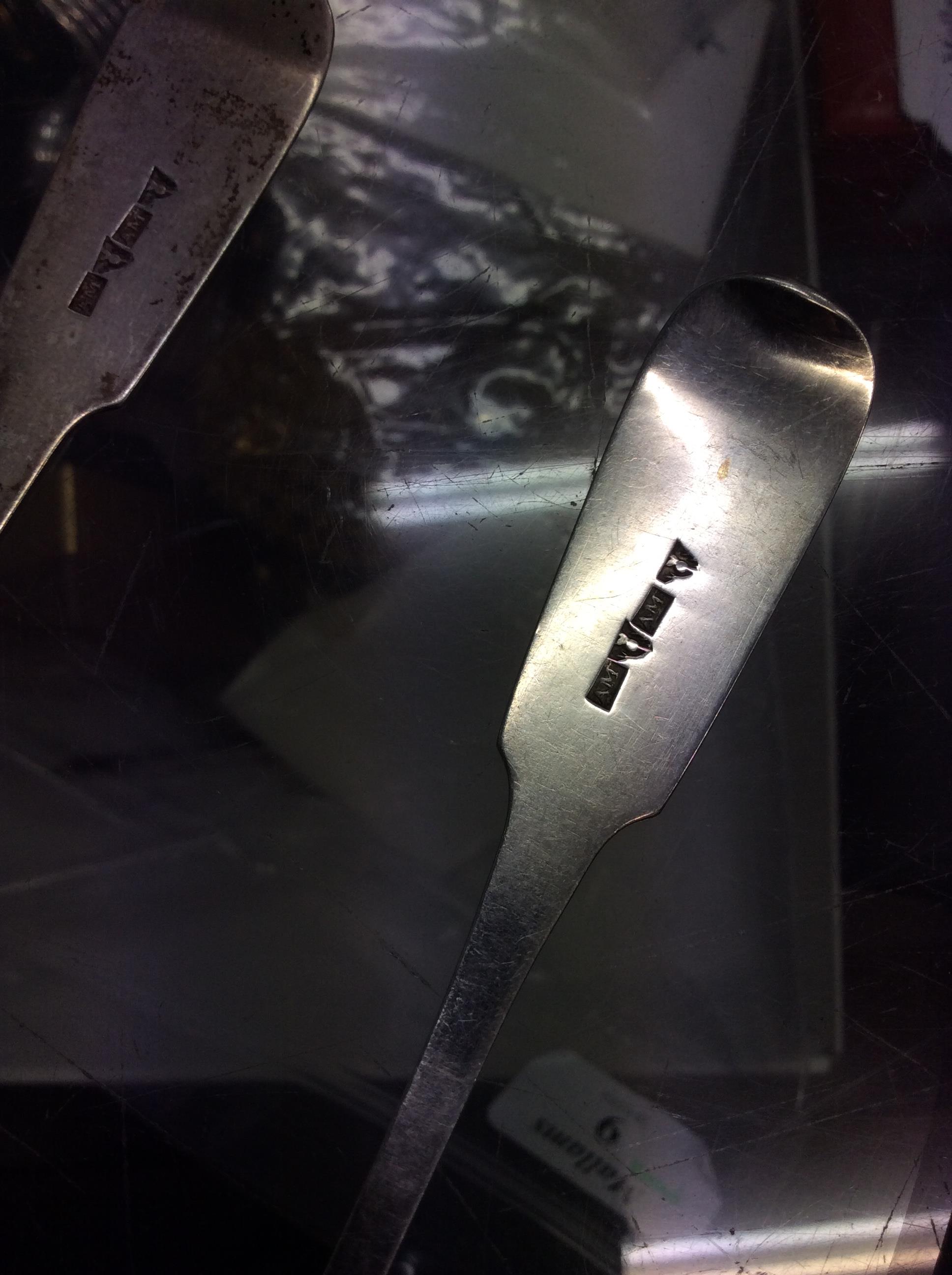 FIVE SCOTTISH (PROVINCIAL) SILVER TODDY LADLES finals monogrammed 'DEM' bearing marks for - Image 3 of 8