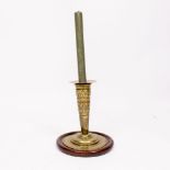 IN THE MANNER OF HENRI GAUDIER BRZESKA BRASS CANDLESTICK possibly commissioned through the Omega