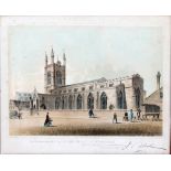 AN ANTIQUARIAN PRINT 'A Vicar of St John's Baptist Church, Peterborough', with indistinct