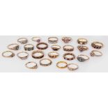 A LARGE COLLECTION OF GEM SET AND DRESS RINGS to include 22 carat yellow gold wedding band (23)