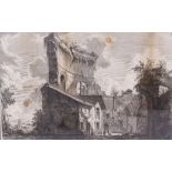 A PRINT AFTER PIRANESI depicting a classical building numbered volume 3 / XVIII, 40cm x 60cm