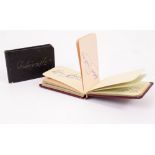 TWO SMALL AUTOGRAPH BOOKS containing autograph by Eric Morecambe, Ernie Wise, Frankie Lane, Anne
