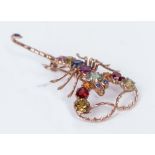 VARIOUS GEM SET SCORPION BROOCH stamped '9K', 6.2cm approximately