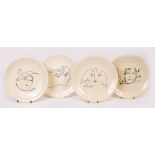 A SET OF FOUR PICASSO 'SALINS FRANCE' PLATES with facsimile signatures to the reverse 24cm across