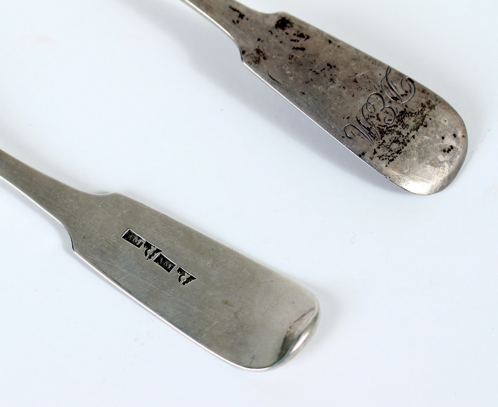 FIVE SCOTTISH (PROVINCIAL) SILVER TODDY LADLES finals monogrammed 'DEM' bearing marks for - Image 2 of 8