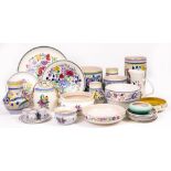A SELECTION OF POOLE POTTERY to include large vases, charger, plate, aegan bowl, biscuit barrel, egg
