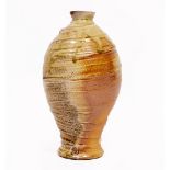 STEPHEN PARRY (BRITISH b.1950) An anagama Kiln fired pottery vase, 33cm in height