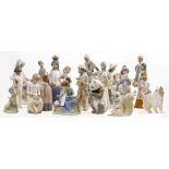 A COLLECTION OF TWENTY ONE NAO AND LLADRO STYLE PORCELAIN FIGURINES