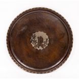 AN ARTS & CRAFTS HAMMERED COPPER CIRCULAR TRAY by Hugh Wallis 58cm diameter