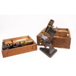 AN R & J BECK LTD., OF LONDON MICROSCOPE Serial No. 22459 in fitted case and one other unmarked