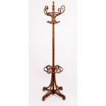 AN EDWARDIAN BENTWOOD HAT AND COAT STAND 63cm wide x 212cm high