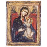 AN ICON depicting The Virgin Mary and Christ 24cm x 18cm