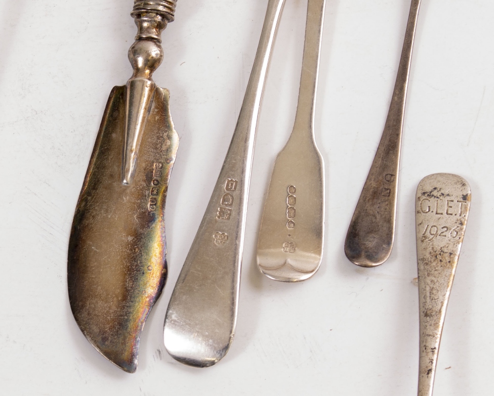 A SELECTION OF SILVER CUTLERY to include forks, teaspoons, butter knife, toasting fork, cased spoon, - Image 3 of 3