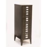 A FIFTEEN DRAWER PAINTED METAL FILING CABINET 29cm wide x 42.5cm deep x 99cm high