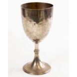 A VICTORIAN SILVER TROPHY CUP with foliate engraved decoration, awarded for the best airedale