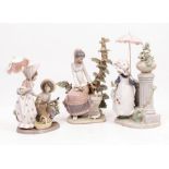 A LLADRO PORCELAIN SCULPTURE model number 5453, 22cm high; two further Lladro porcelain