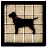 WILLOW MUNROW 'Labrador Retriever', mixed media, 29cm square together with a further similar work by