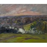 ROBERT LEE-WADE (21ST CENTURY ENGLISH SCHOOL) Four country views around Amberley, oil on board, each