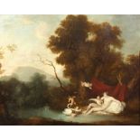 18TH CENTURY CONTINENTAL SCHOOL Leda and the Swan, unsigned, oil on canvas, 99cm x 124cm